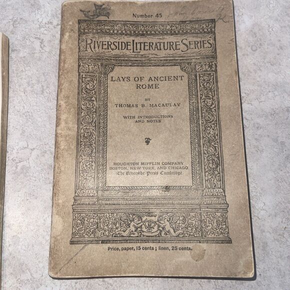 Vtg Riverside Literature Series 1890 1896 Essay On Milton Lays Of Rome Macaulay - Picture 10 of 16